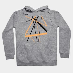 Criss Crossed Tangerine Orange and Black Stripes Hoodie